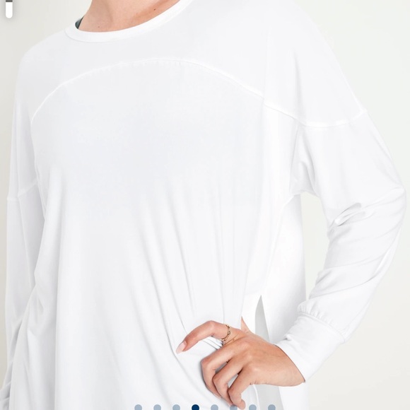 NWT OLD NAVY Cloud 94 Soft Long Sleeve TUNIC Color: White Lilies - Picture 4 of 9